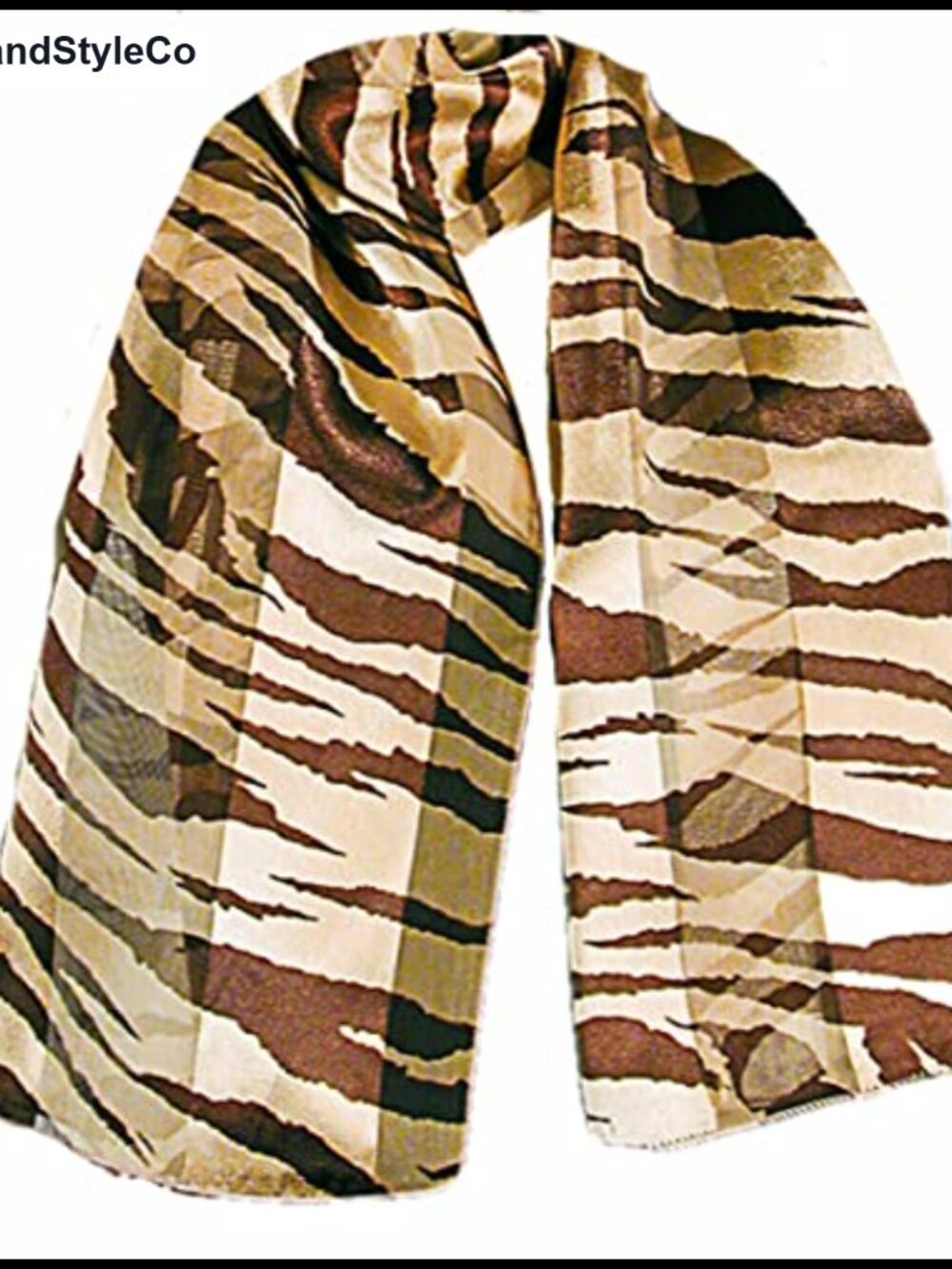 Silky Satin Chiffon Long Scarf Animal Print Versatile Wrap